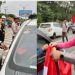 Bupati Sarolangun H.Hurmin Bersama dengan Kapolres dan Forkompinda Bagikan Bendera Merah Putih untuk Pengguna Jalan