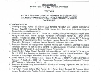 Pemkab Batanghari Buka Seleksi JPT Pratama, Ini Jadwal dan Tahapannya