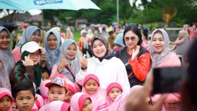Bunda PAUD Senam Bersama Anak anak Rangka Hari Anak Nasional (HAN) 2025