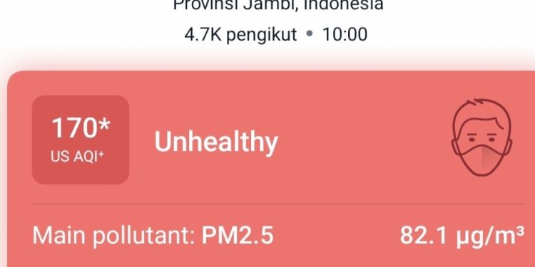 Asap Karhutla Masih Terjadi di Merangin, Status ISPU Masih “Tidak Sehat”  